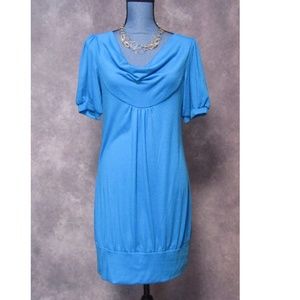 NWT C. Graffitti Turquoise Blue Dress Size L
